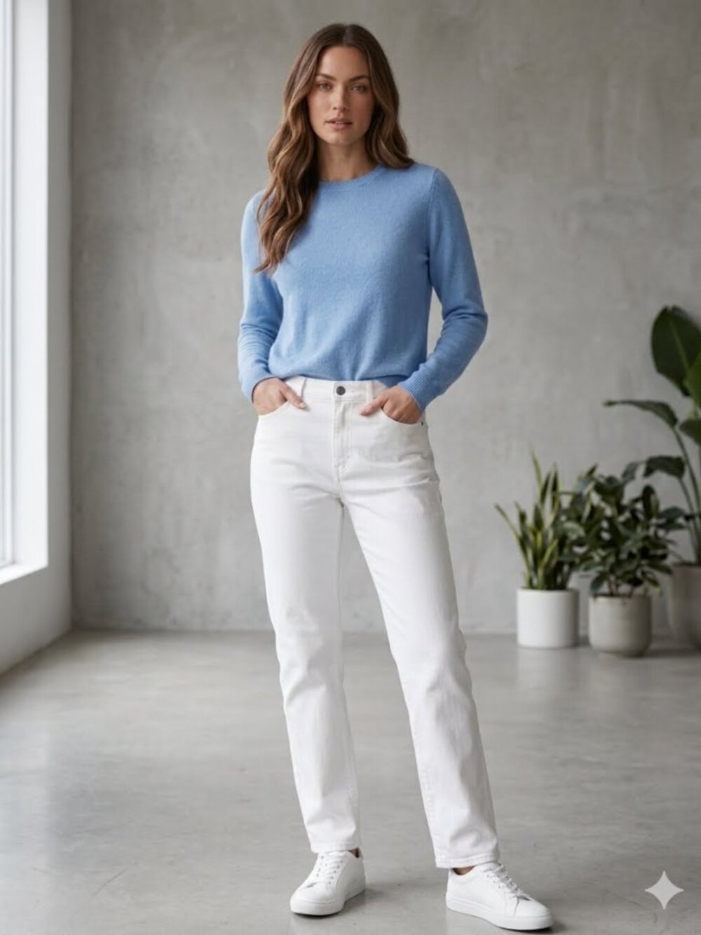 Vintage White High Waisted Straight Leg Jeans (Size 14), 99% Cotton Stretch